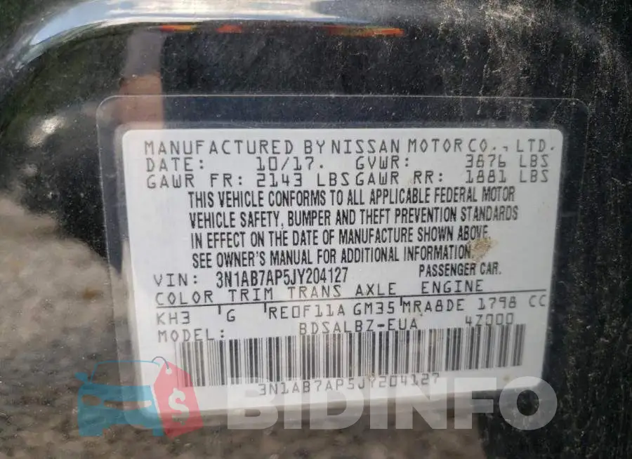 3N1AB7AP5JY204127 Photo# 10