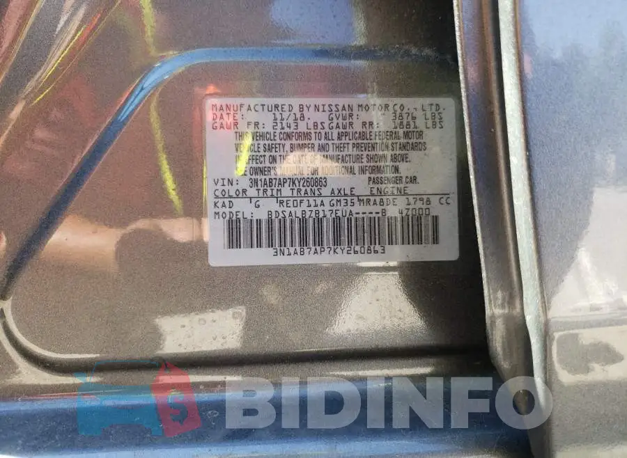 3N1AB7AP7KY260863 Photo# 10