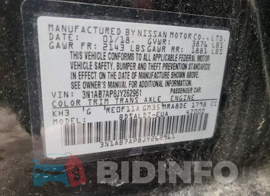 3N1AB7AP8JY262961 Photo# 10