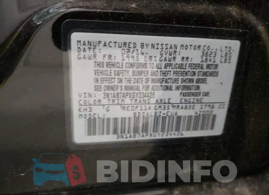 3N1AB7APXGY234426 Photo# 10
