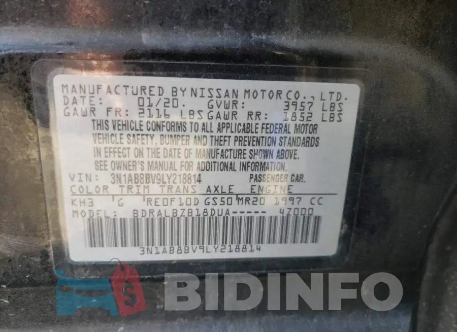 3N1AB8BV9LY218814 Photo# 10