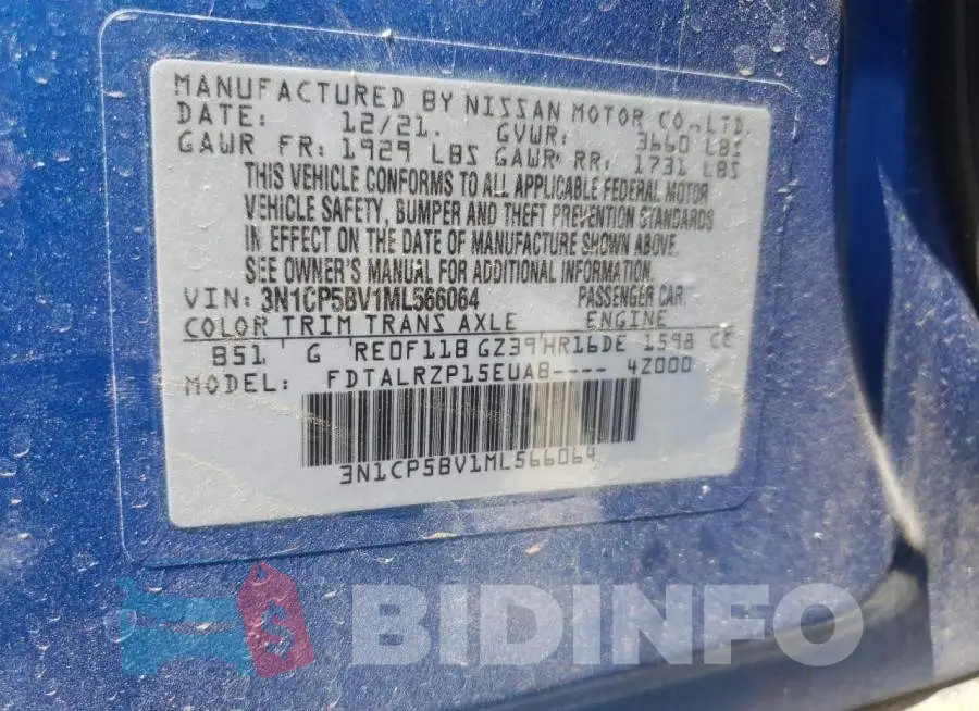3N1CP5BV1ML566064 Photo# 10