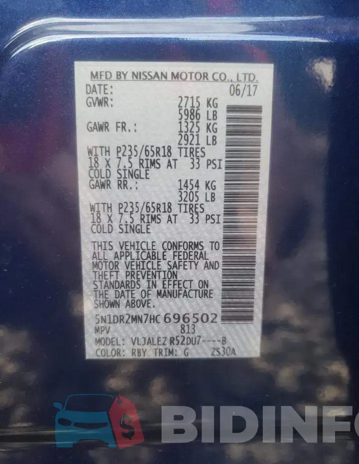 5N1DR2MN7HC696502 Photo# 10