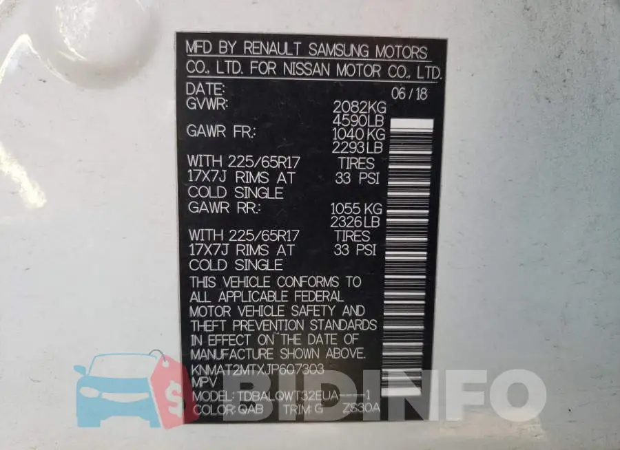 KNMAT2MTXJP607303 Photo# 10