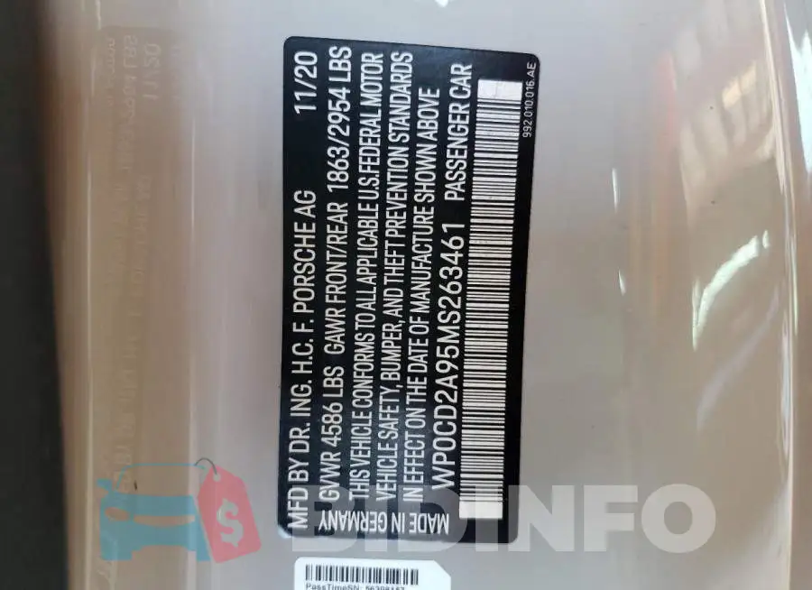 WP0CD2A95MS263461 Photo# 10