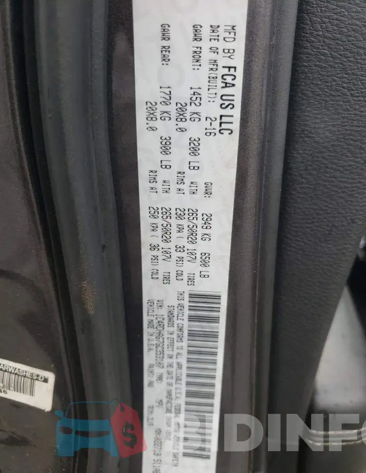 1C4RDHAG7GC353107 Photo# 10