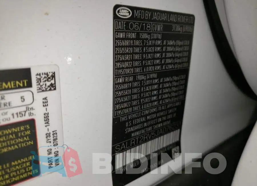 SALRT2RV5JA076231 Photo# 10