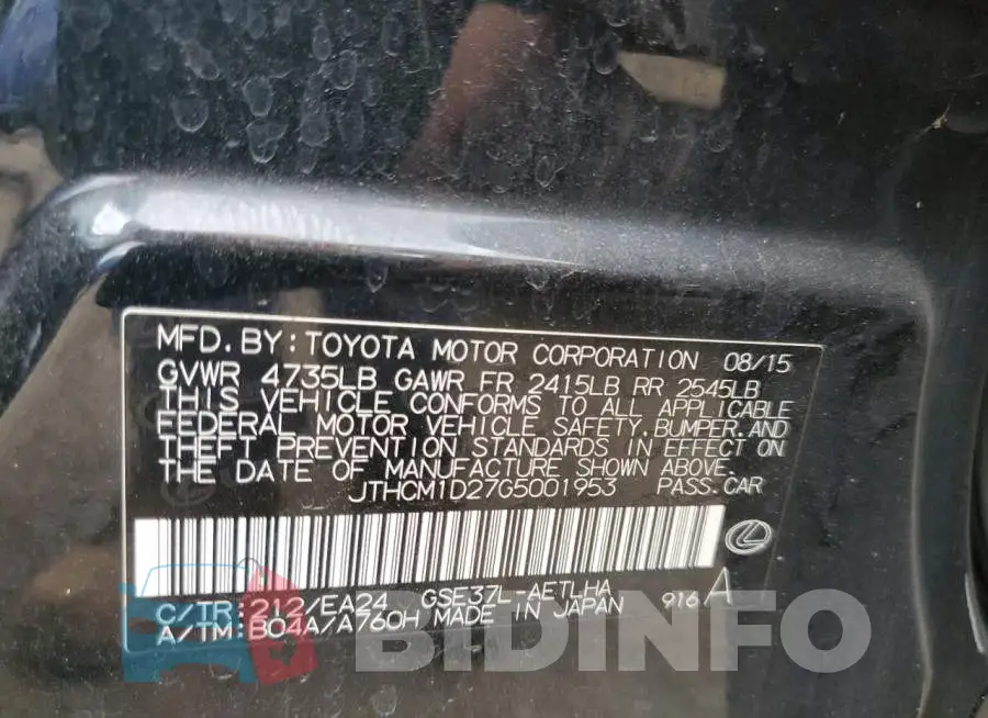 JTHCM1D27G5001953 Photo# 10