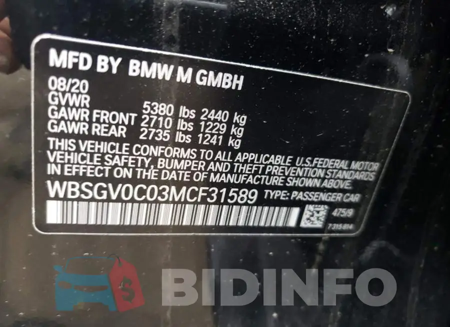 WBSGV0C03MCF31589 Photo# 10