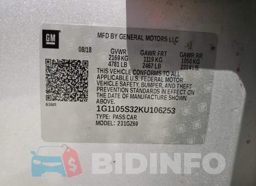 1G1105S32KU106253 Photo# 10