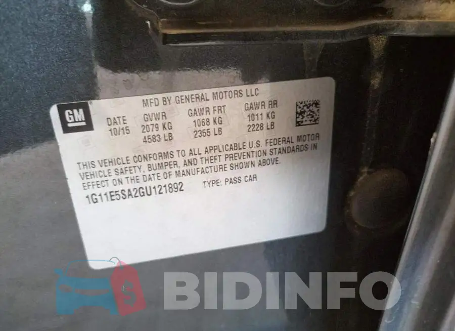 1G11E5SA2GU121892 Photo# 10