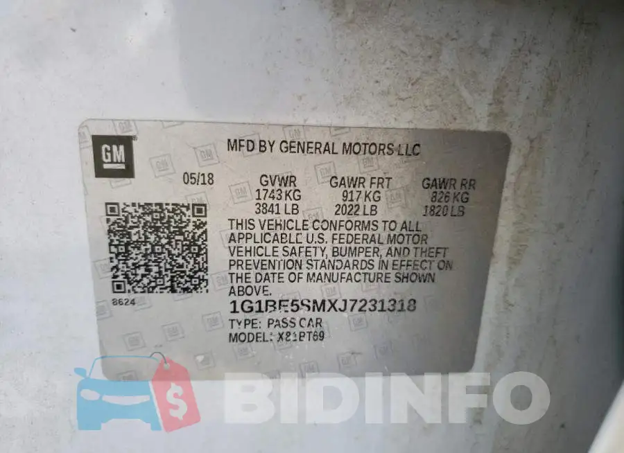 1G1BE5SMXJ7231318 Photo# 10