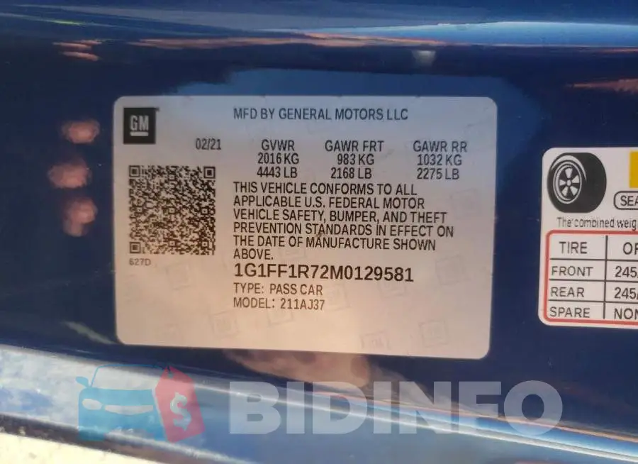 1G1FF1R72M0129581 Photo# 10