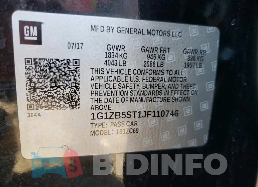 1G1ZB5ST1JF110746 Photo# 10