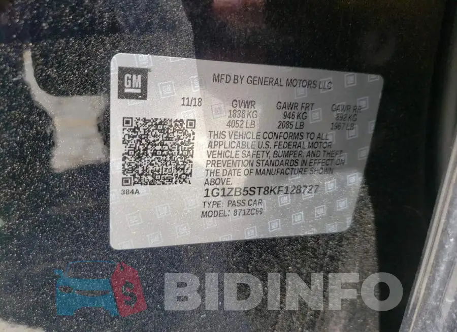 1G1ZB5ST8KF128727 Photo# 10