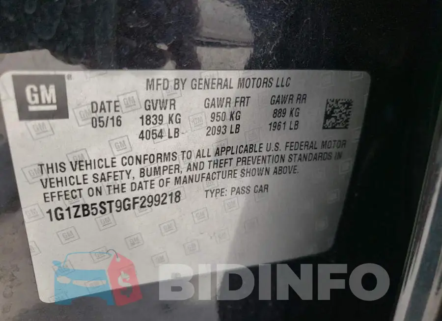 1G1ZB5ST9GF299218 Photo# 10