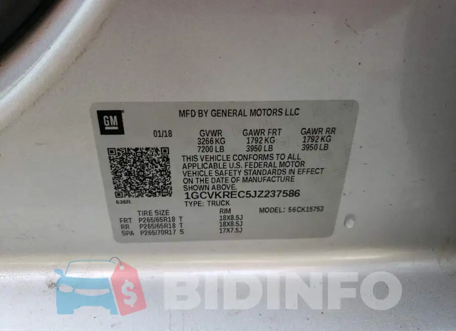 1GCVKREC5JZ237586 Photo# 10