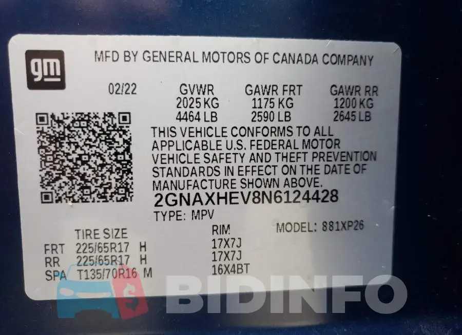 2GNAXHEV8N6124428 Photo# 10