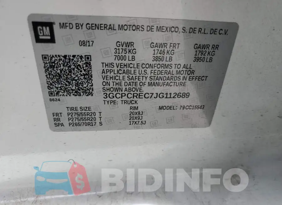 3GCPCREC7JG112689 Photo# 10