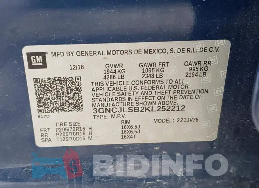 3GNCJLSB2KL252212 Photo# 10