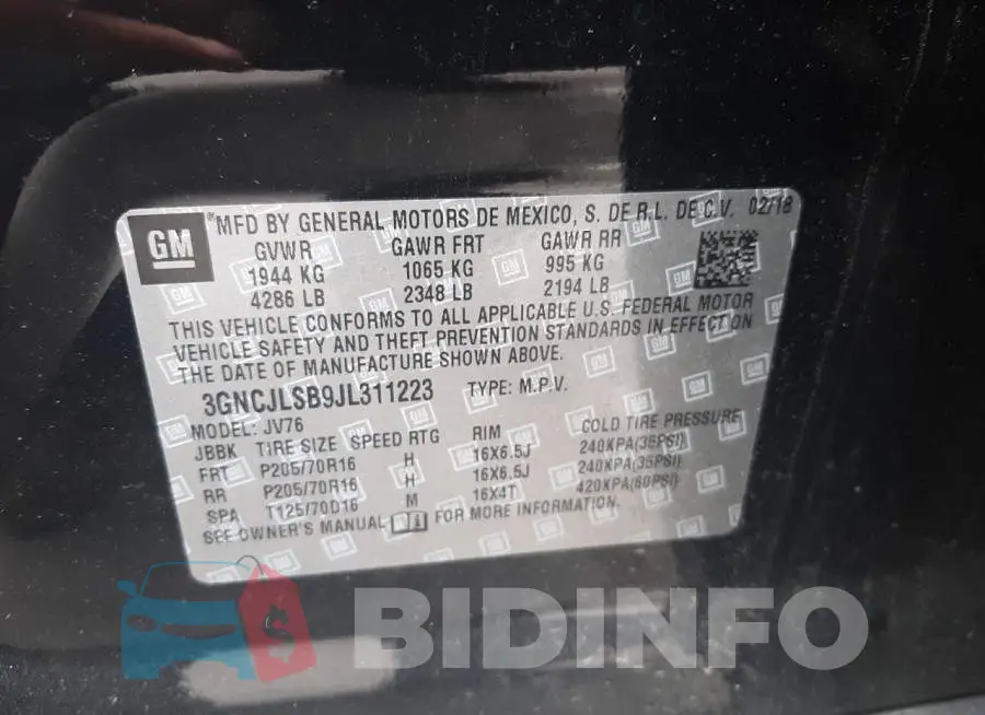 3GNCJLSB9JL311223 Photo# 10
