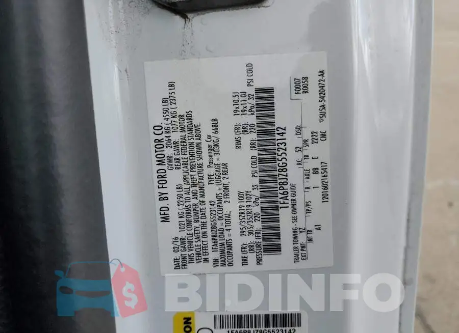 1FA6P8JZ8G5523142 Photo# 10