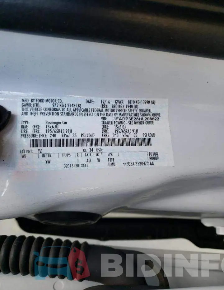 1FADP3E28HL208622 Photo# 10