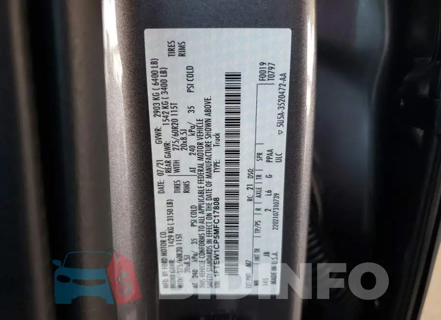 1FTEW1CP5MFC17808 Photo# 10