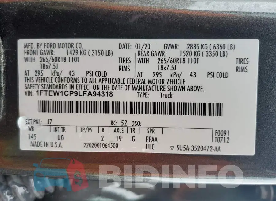 1FTEW1CP9LFA94318 Photo# 10