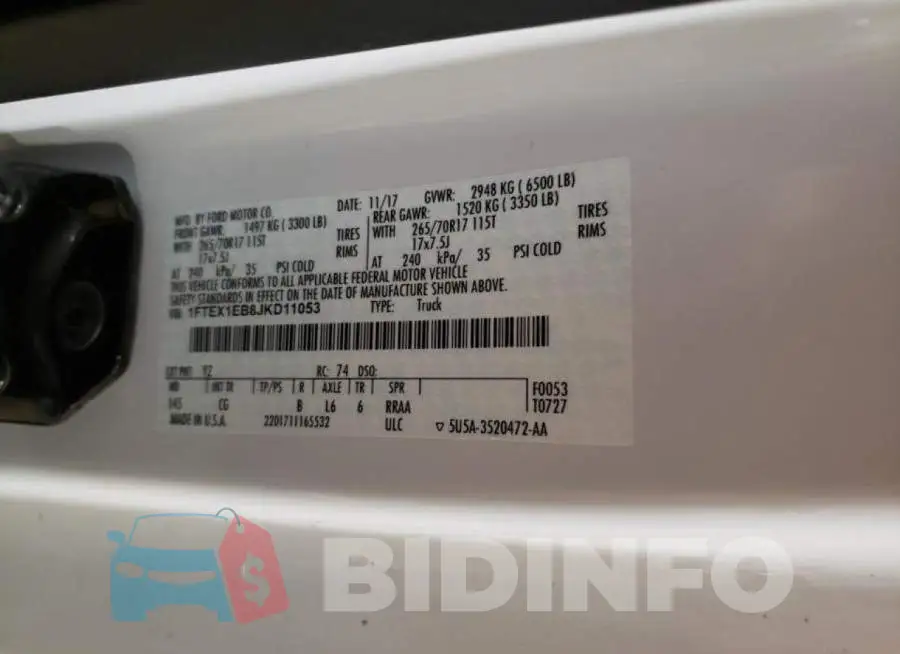 1FTEX1EB8JKD11053 Photo# 10