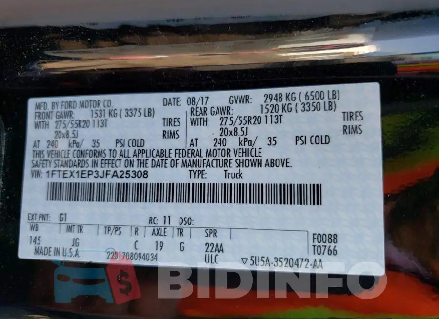 1FTEX1EP3JFA25308 Photo# 10