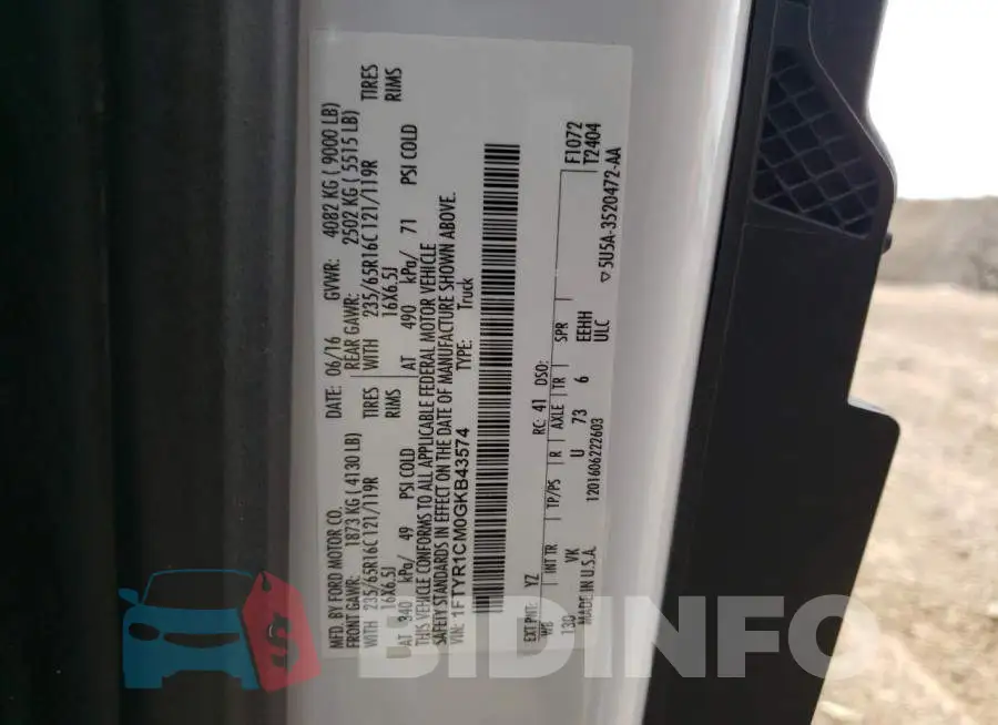 1FTYR1CM0GKB43574 Photo# 10