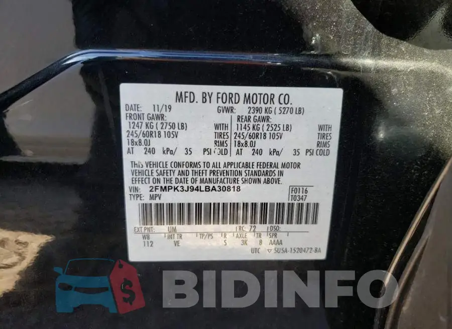2FMPK3J94LBA30818 Photo# 10