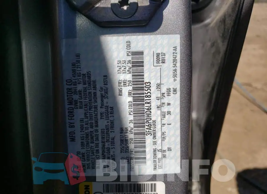 3FA6P0HD6LR185503 Photo# 10