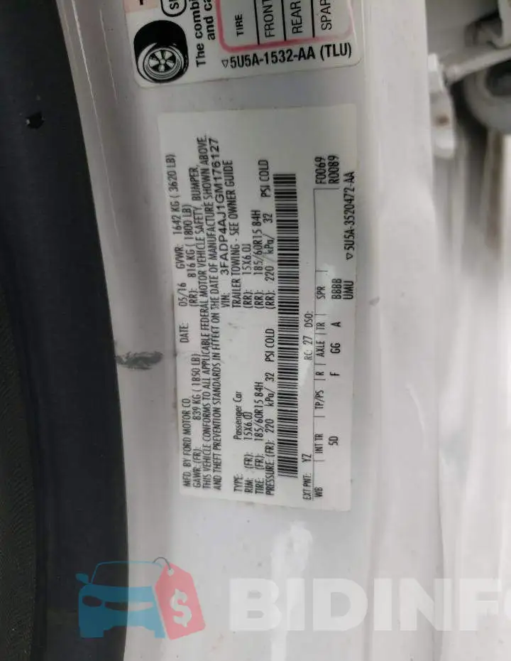 3FADP4AJ1GM176127 Photo# 10