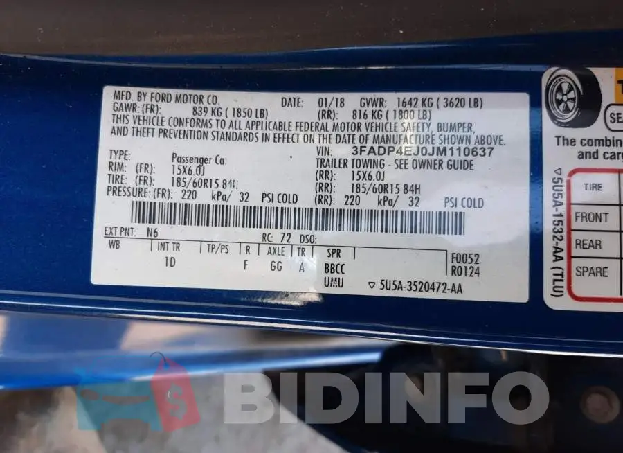 3FADP4EJ0JM110637 Photo# 10