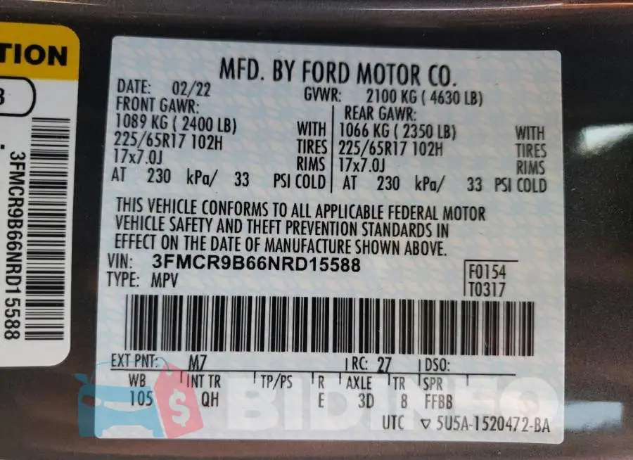 3FMCR9B66NRD15588 Photo# 10