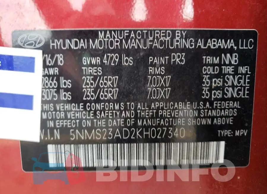 5NMS23AD2KH027340 Photo# 10