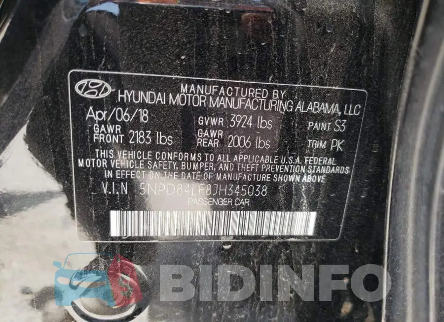 5NPD84LF8JH345038 Photo# 10