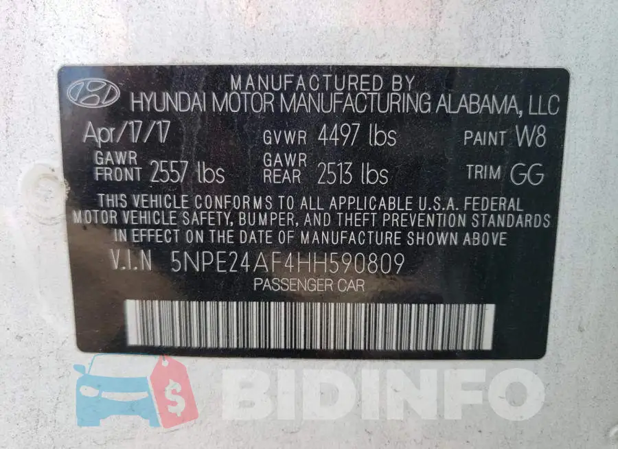 5NPE24AF4HH590809 Photo# 10