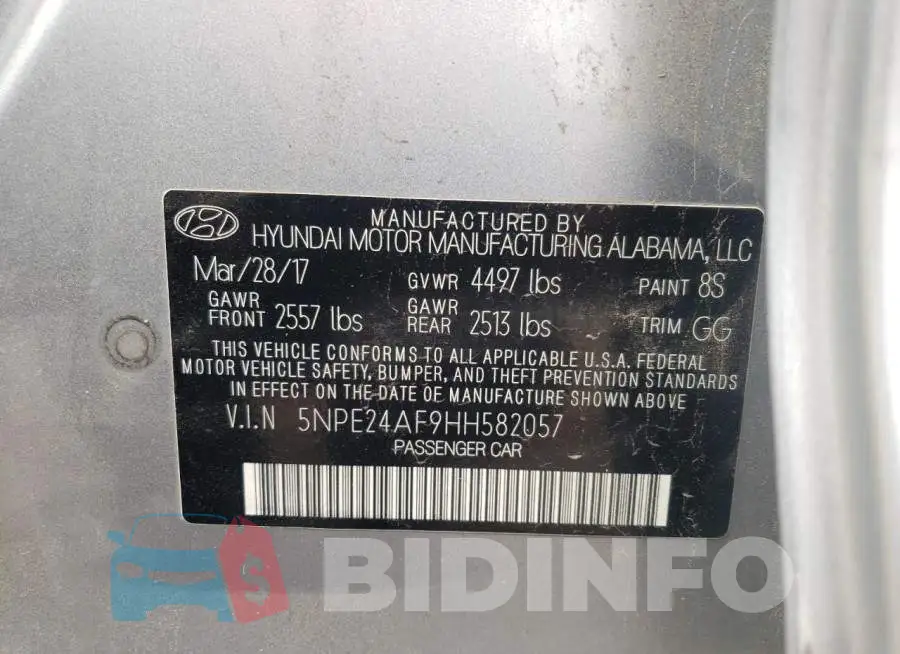 5NPE24AF9HH582057 Photo# 10