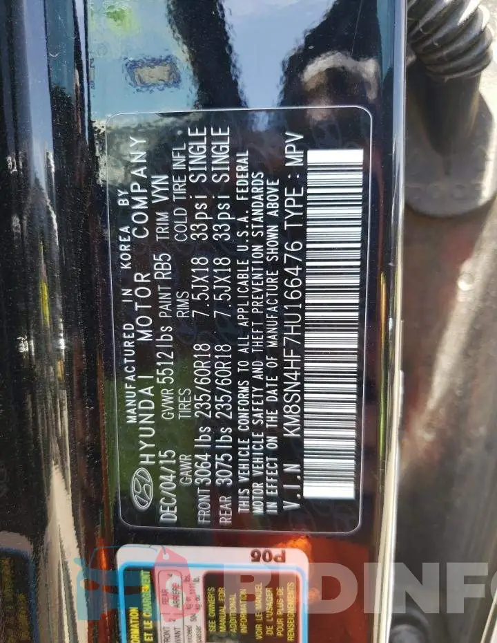 KM8SN4HF7HU166476 Photo# 10