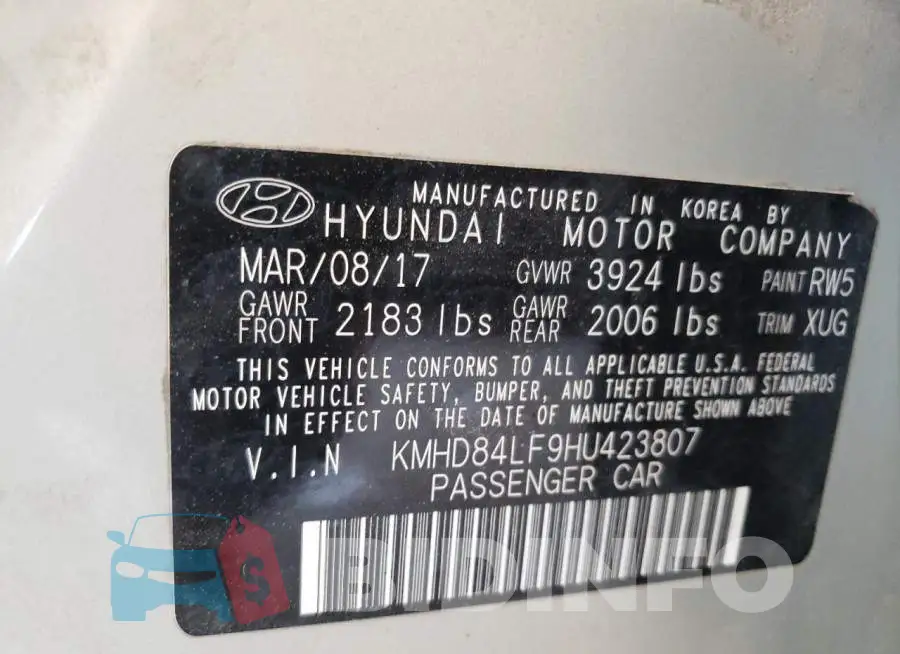 KMHD84LF9HU423807 Photo# 10