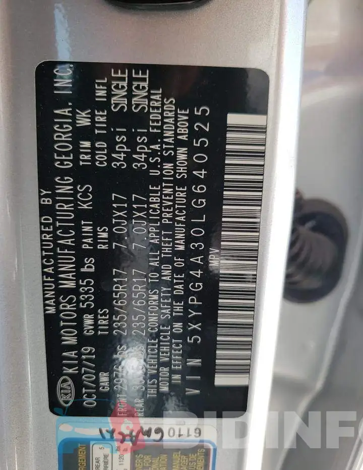 5XYPG4A30LG640525 Photo# 10