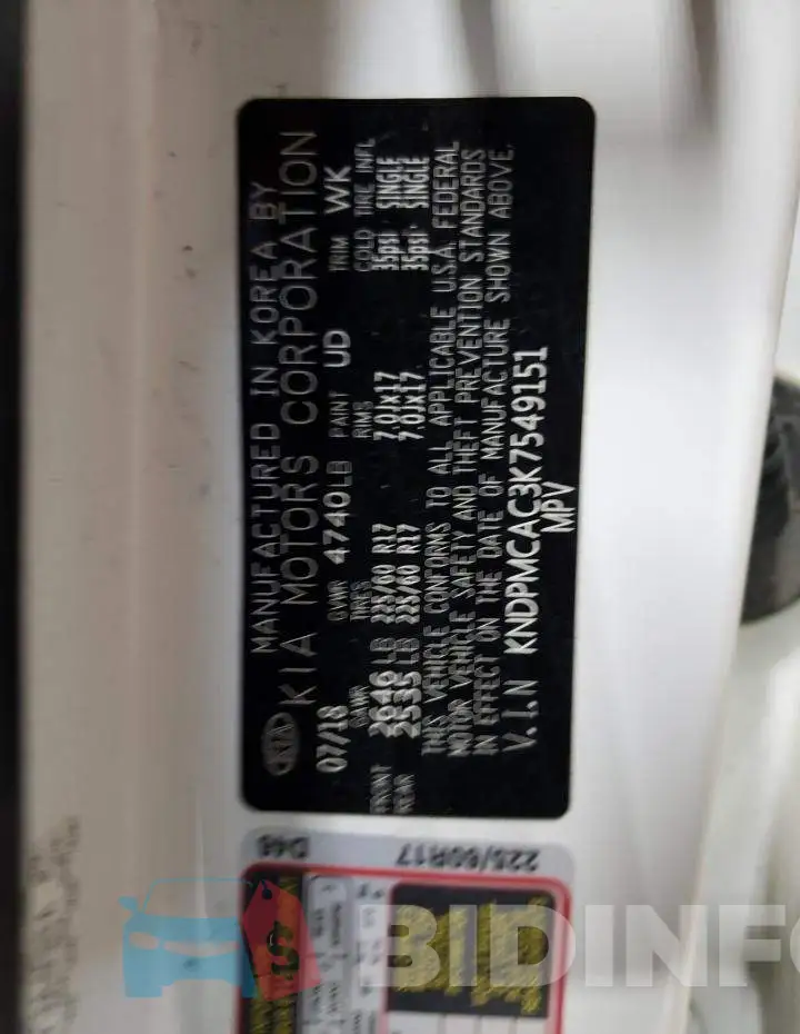 KNDPMCAC3K7549151 Photo# 10