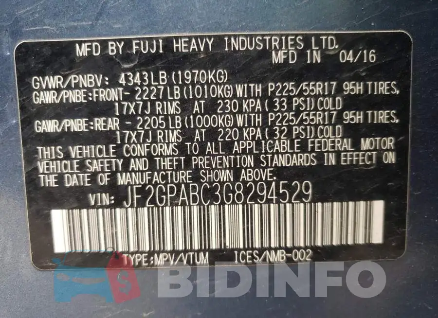 JF2GPABC3G8294529 Photo# 10