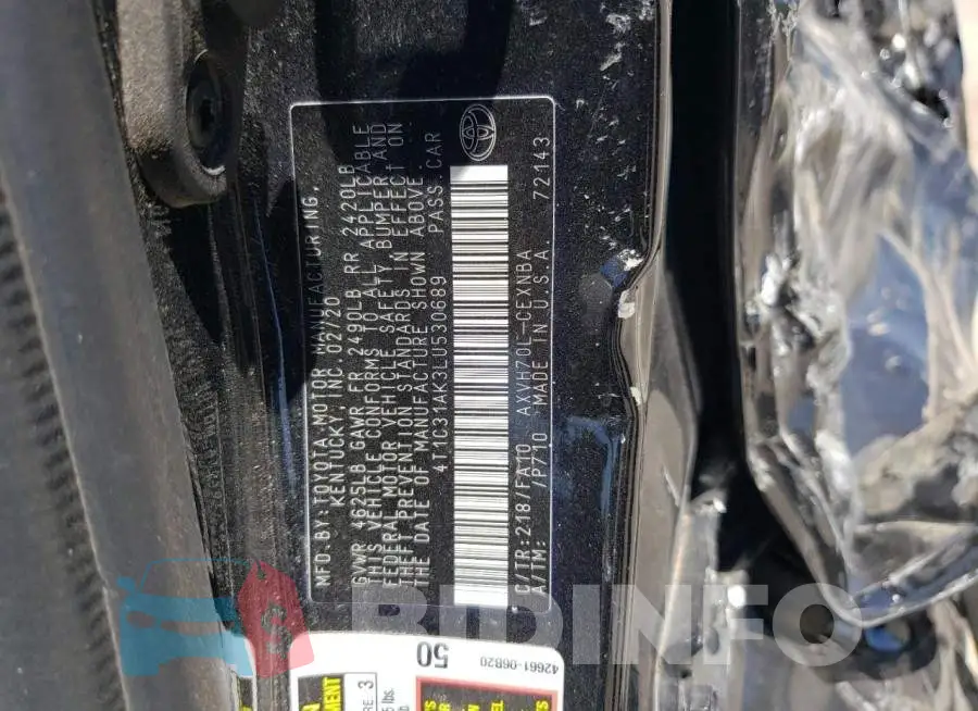 4T1C31AK3LU530689 Photo# 10