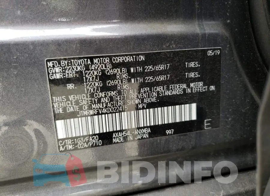 JTMRWRFV4KD022415 Photo# 10