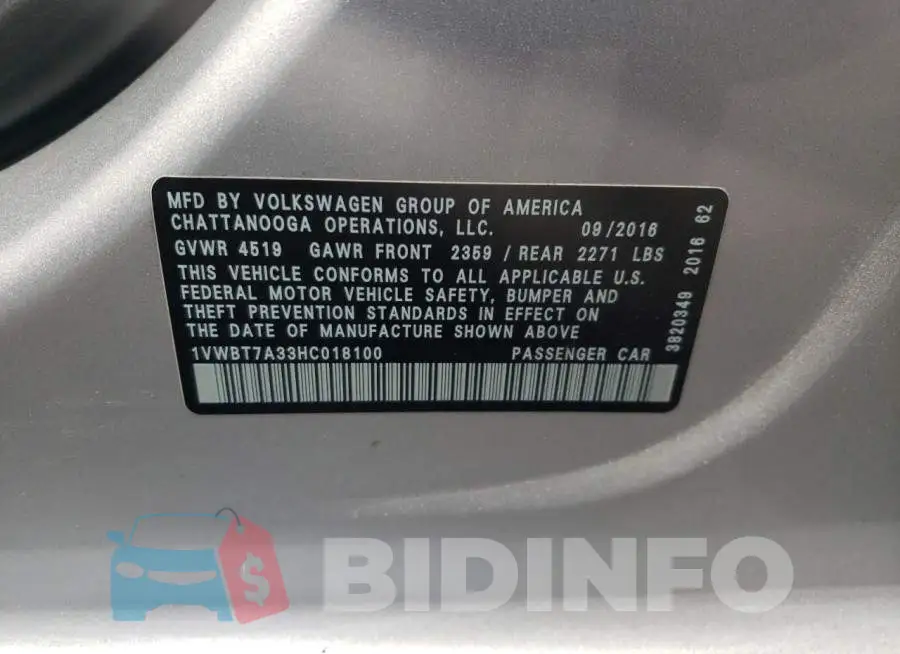 1VWBT7A33HC018100 Photo# 10