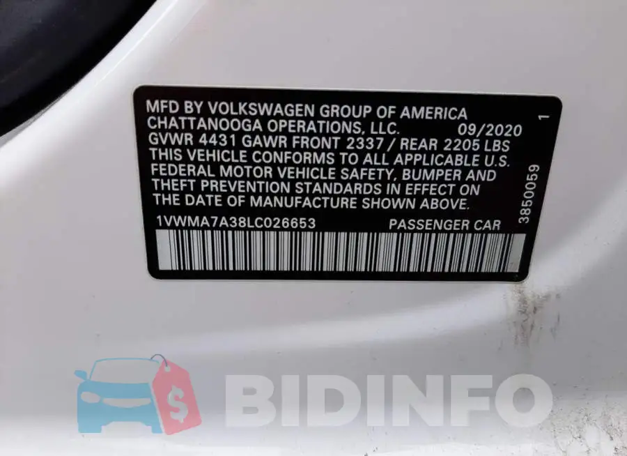 1VWMA7A38LC026653 Photo# 10